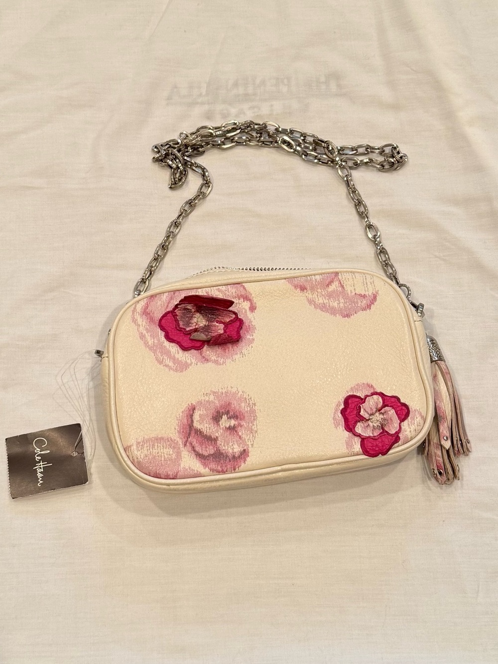 Cole Haan Ivory Floral Leather Crossbody Bag (NWT)